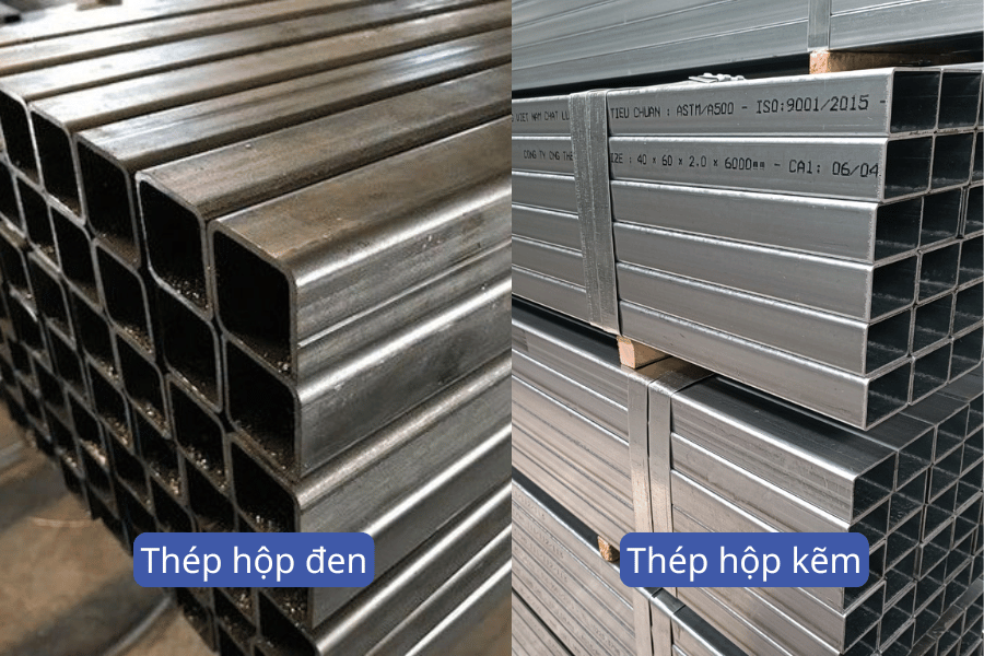 SO SÁNH GIÁ THÉP HỘP ĐEN VÀ HỘP KẼM: CHÊNH LỆCH BAO NHIÊU, CHỌN LOẠI NÀO TỐI ƯU?