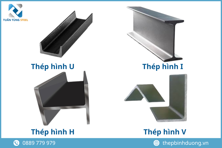 So sánh đặc điểm của thép hình U - I - H - V
